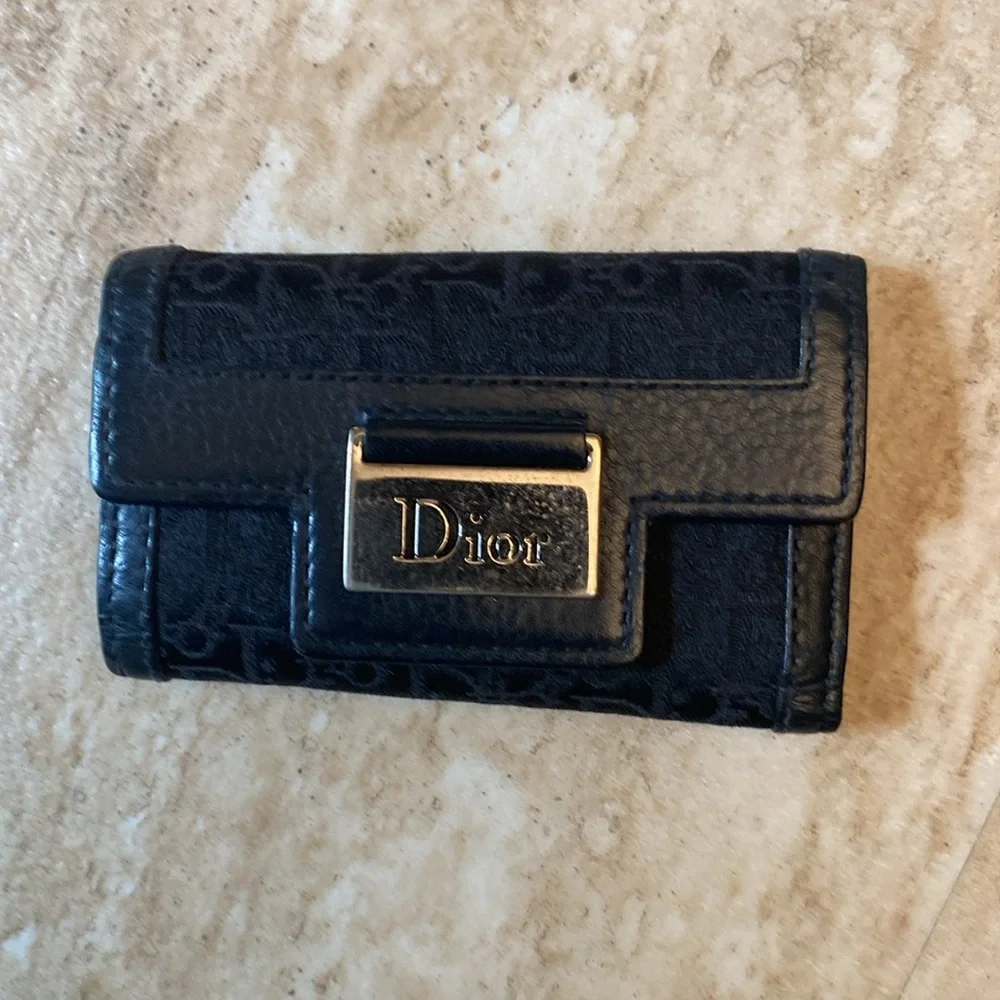 Dior Black Vintage Monogram Clutch and Keyholder EUC - Picture 9 of 16